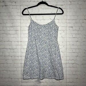 ✨Brandy Melville Floral Mini Dress Spaghetti Strap‎ White Blue